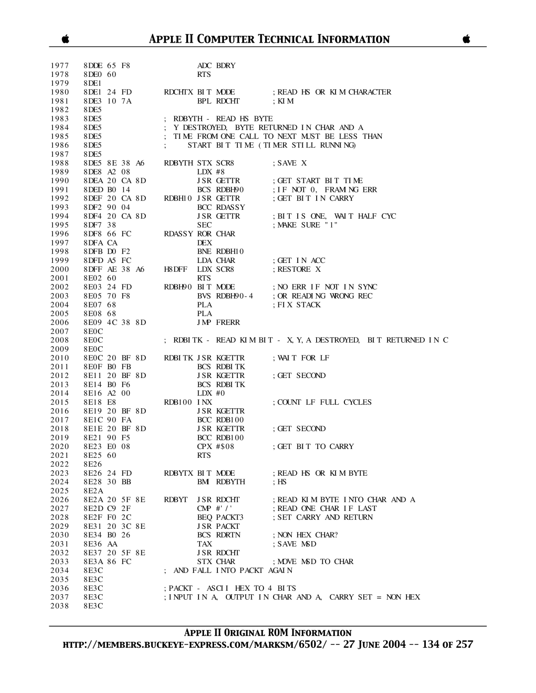 Apple II manual Adc, H8DFF 