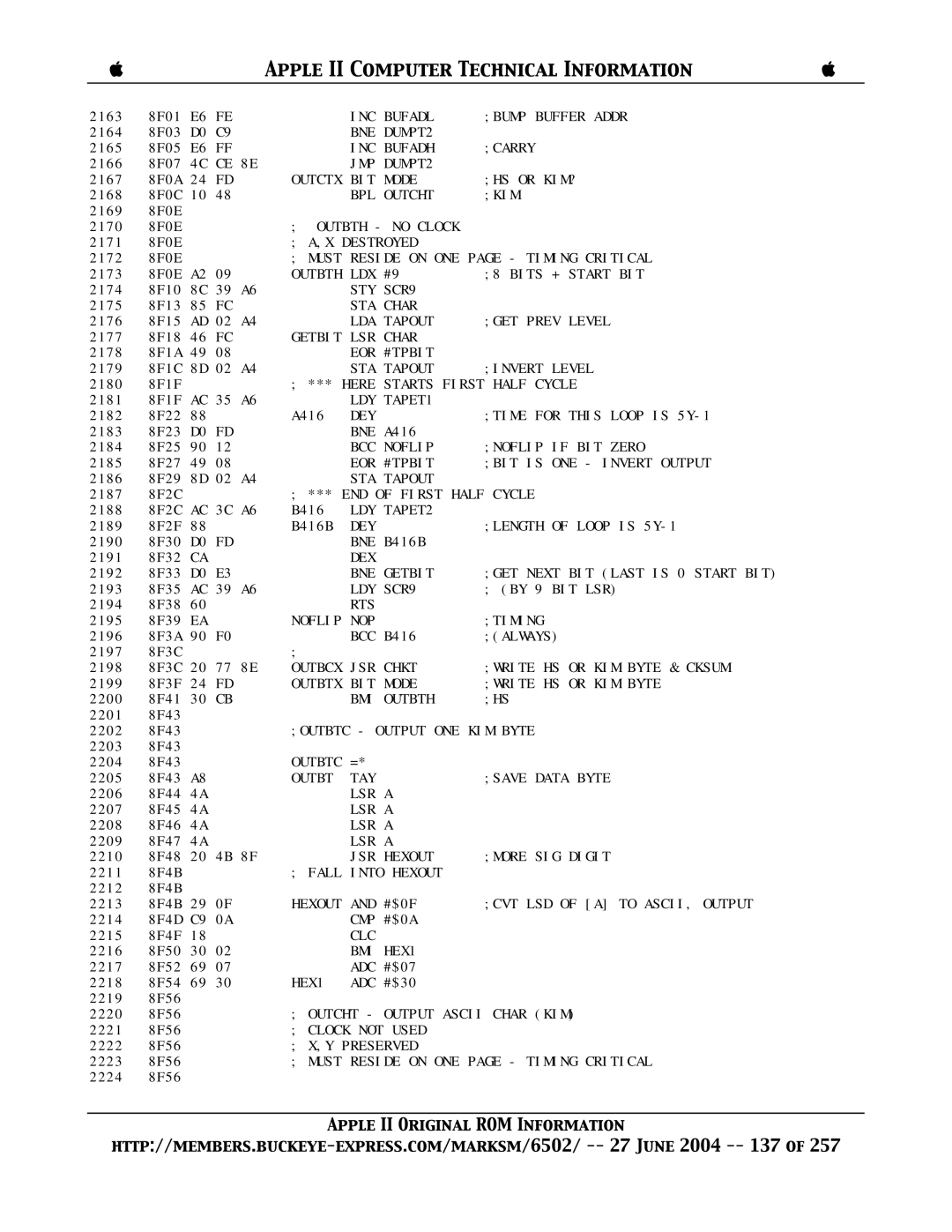 Apple II manual Outbth LDX 