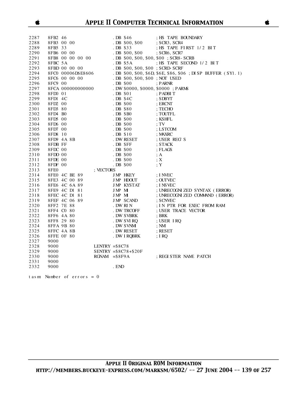 Apple II manual HS Tape Boundary 