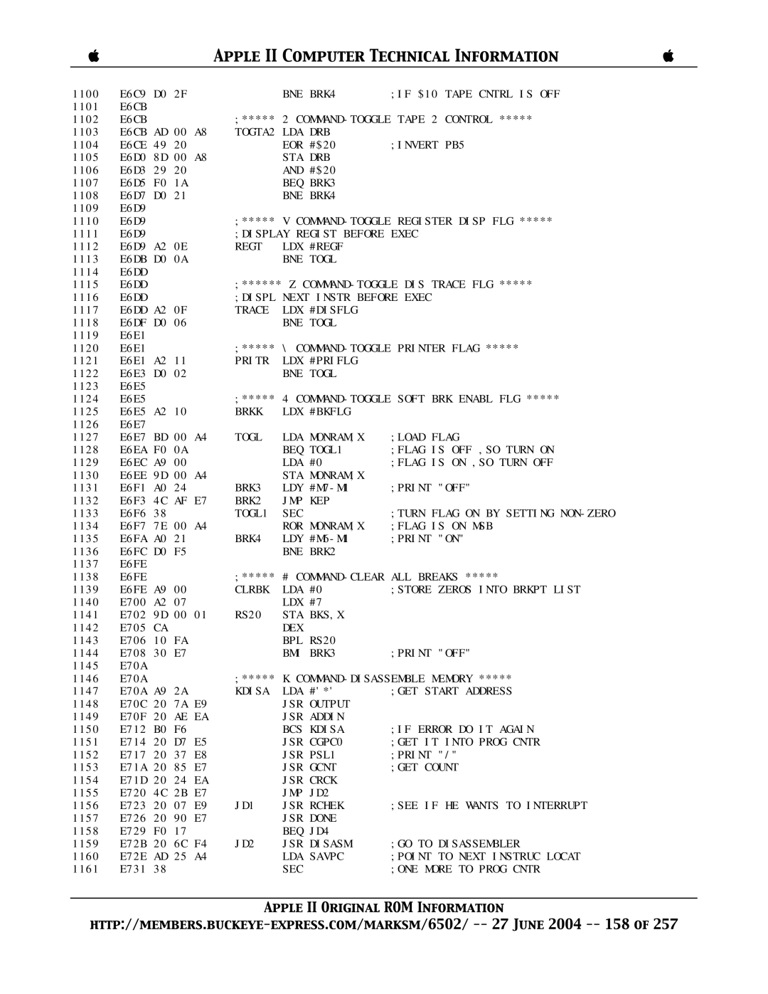 Apple II manual TOGTA2 LDA 