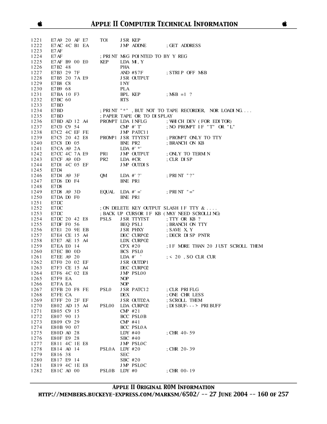 Apple II manual Msg 