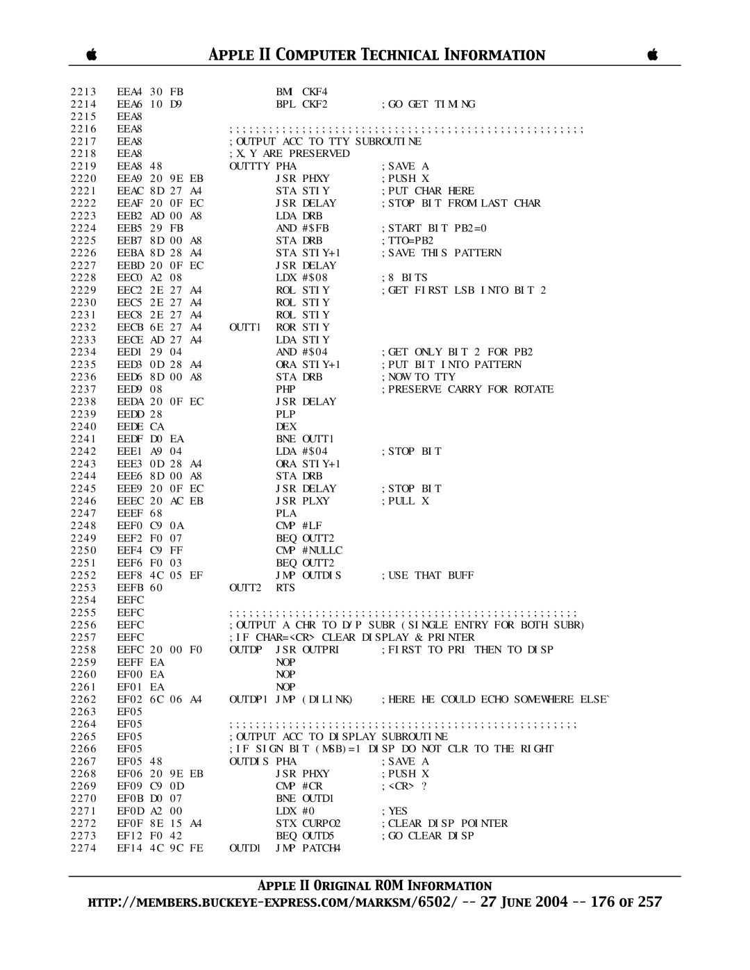 Apple II manual Outtty PHA 