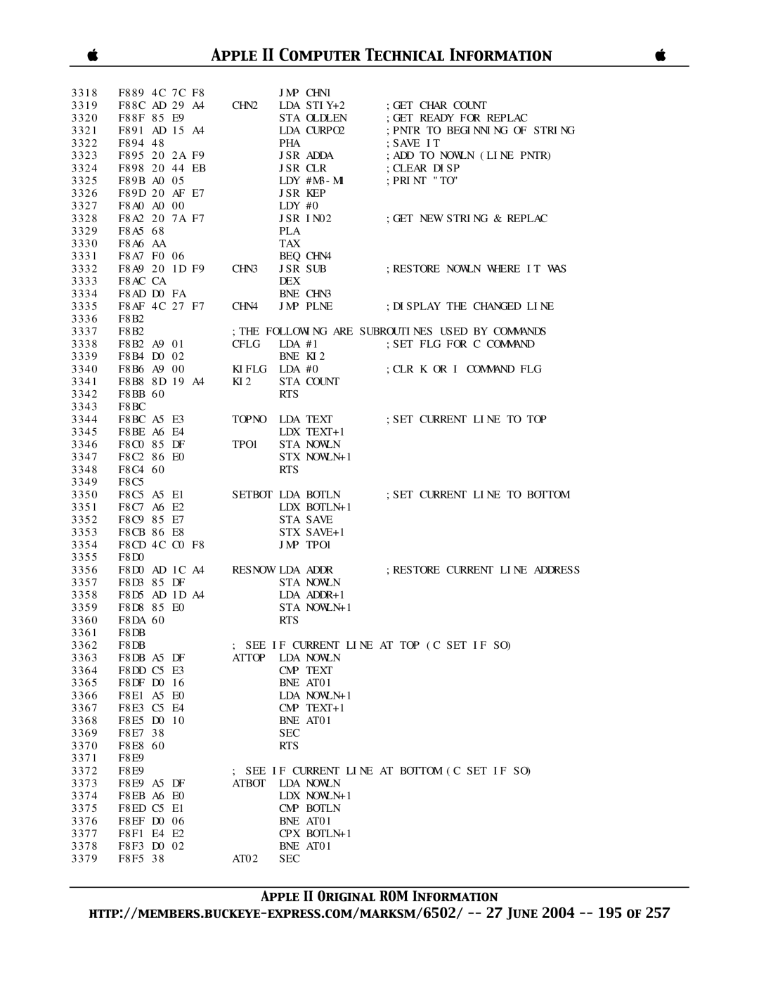 Apple II manual JMP CHN1 