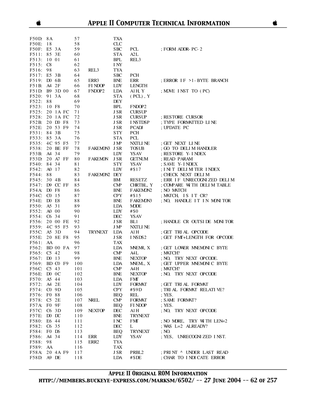 Apple II manual SBC PCL Form ADDR-PC-2 