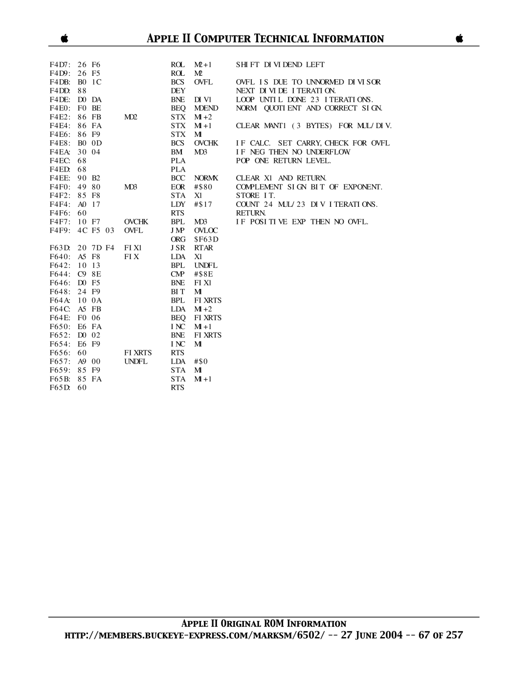 Apple II manual Shift Dividend Left 