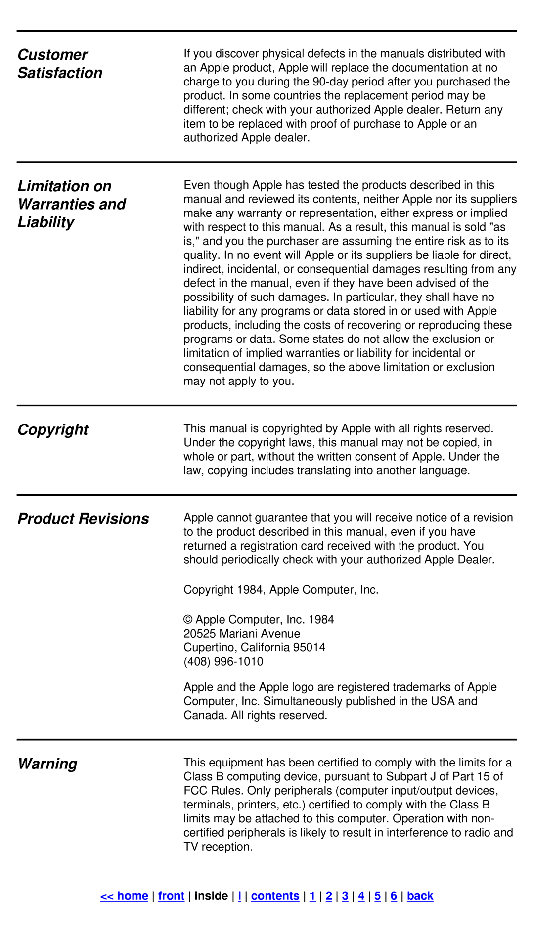 Apple IIc manual Customer Satisfaction 