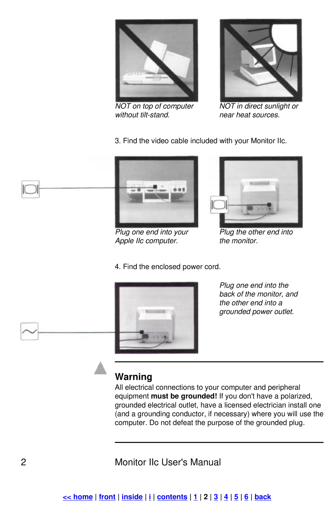 Apple IIc manual Plug the other end into the monitor 