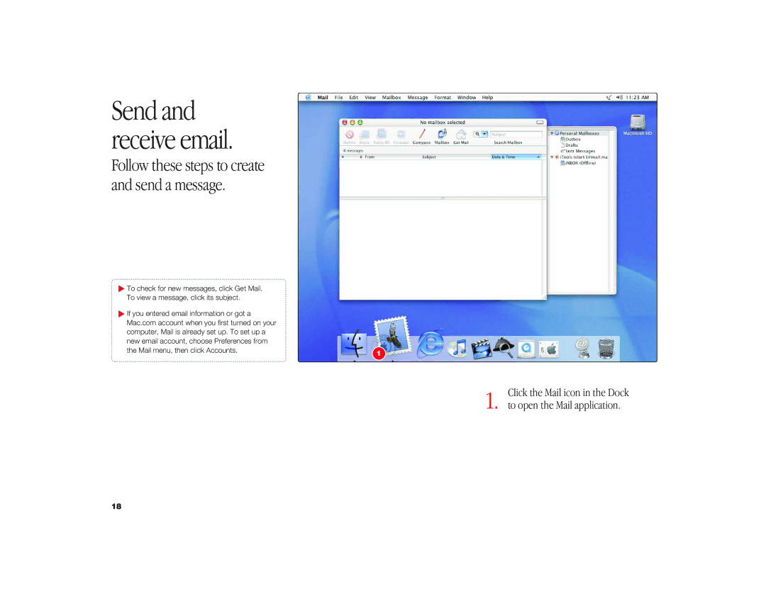 Apple iMac G3 manual Send and receive email 