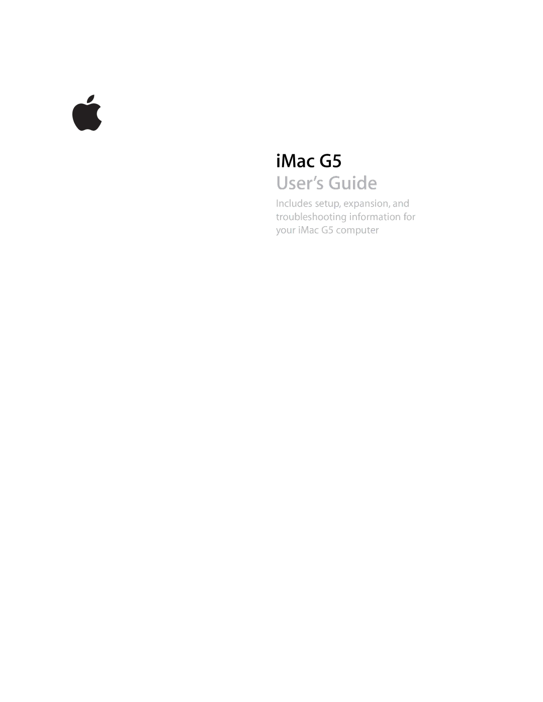 Apple iMac G5 manual User’s Guide 