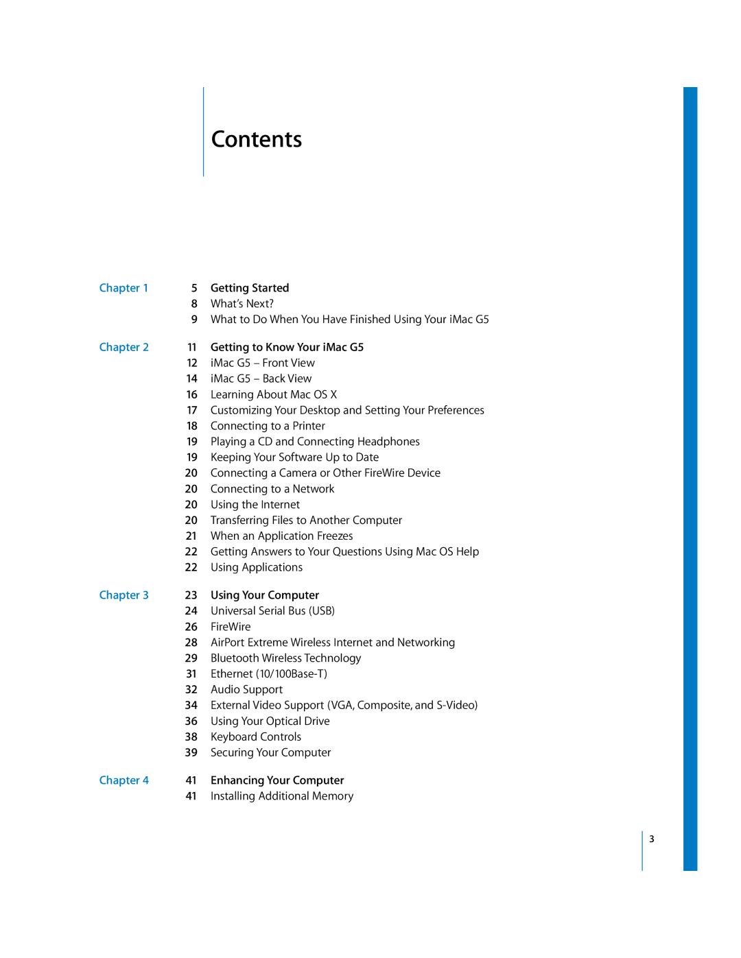 Apple iMac G5 manual Contents 