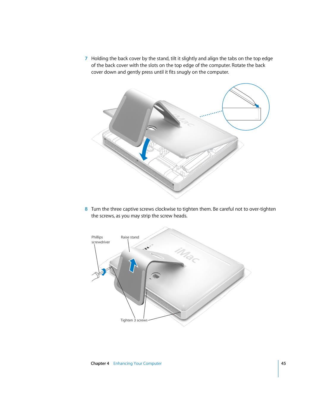 Apple iMac G5 manual Screwdriver Tighten 3 screws 