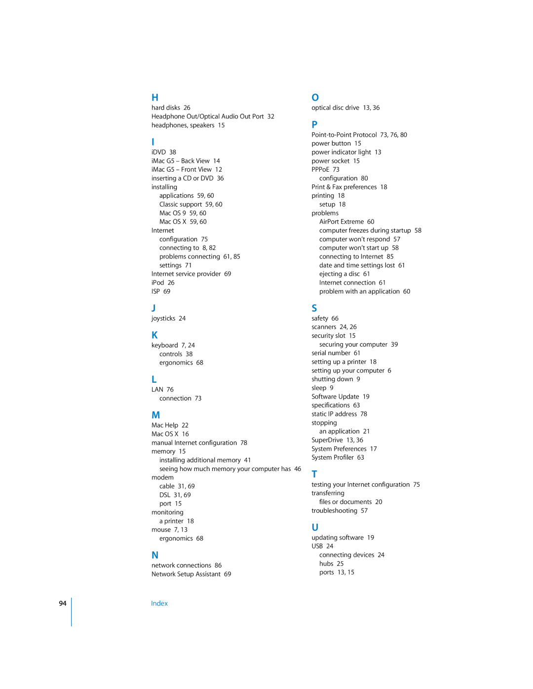 Apple imac manual Index 