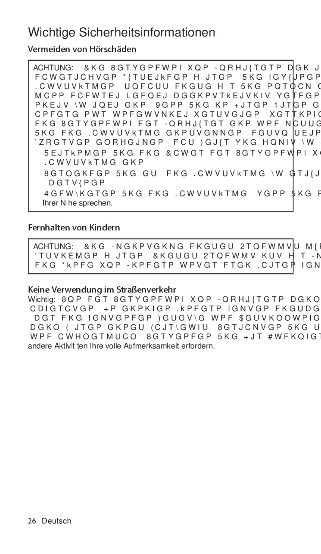 Apple In-Ear, ZM034-5103-A manual Wichtige Sicherheitsinformationen, Vermeiden von Hörschäden, Fernhalten von Kindern 