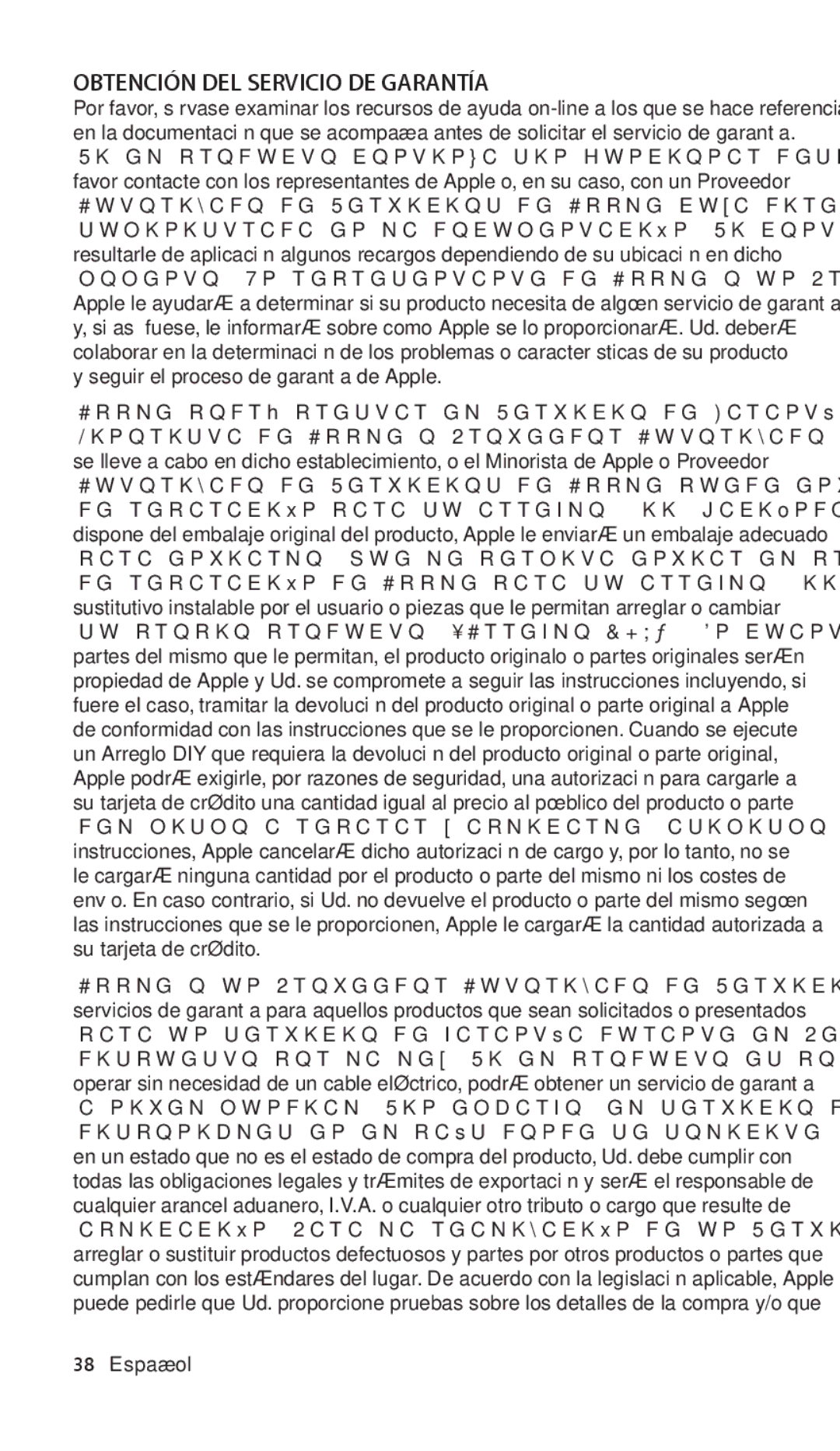 Apple In-Ear, ZM034-5103-A manual Obtención DEL Servicio DE Garantía, Seguir el proceso de garantía de Apple 