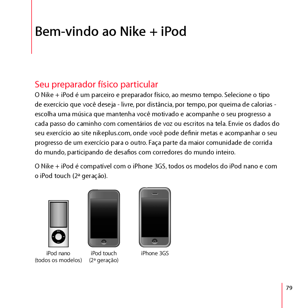 Apple LA034-4957-A manual Bem-vindo ao Nike + iPod, Seu preparador físico particular 
