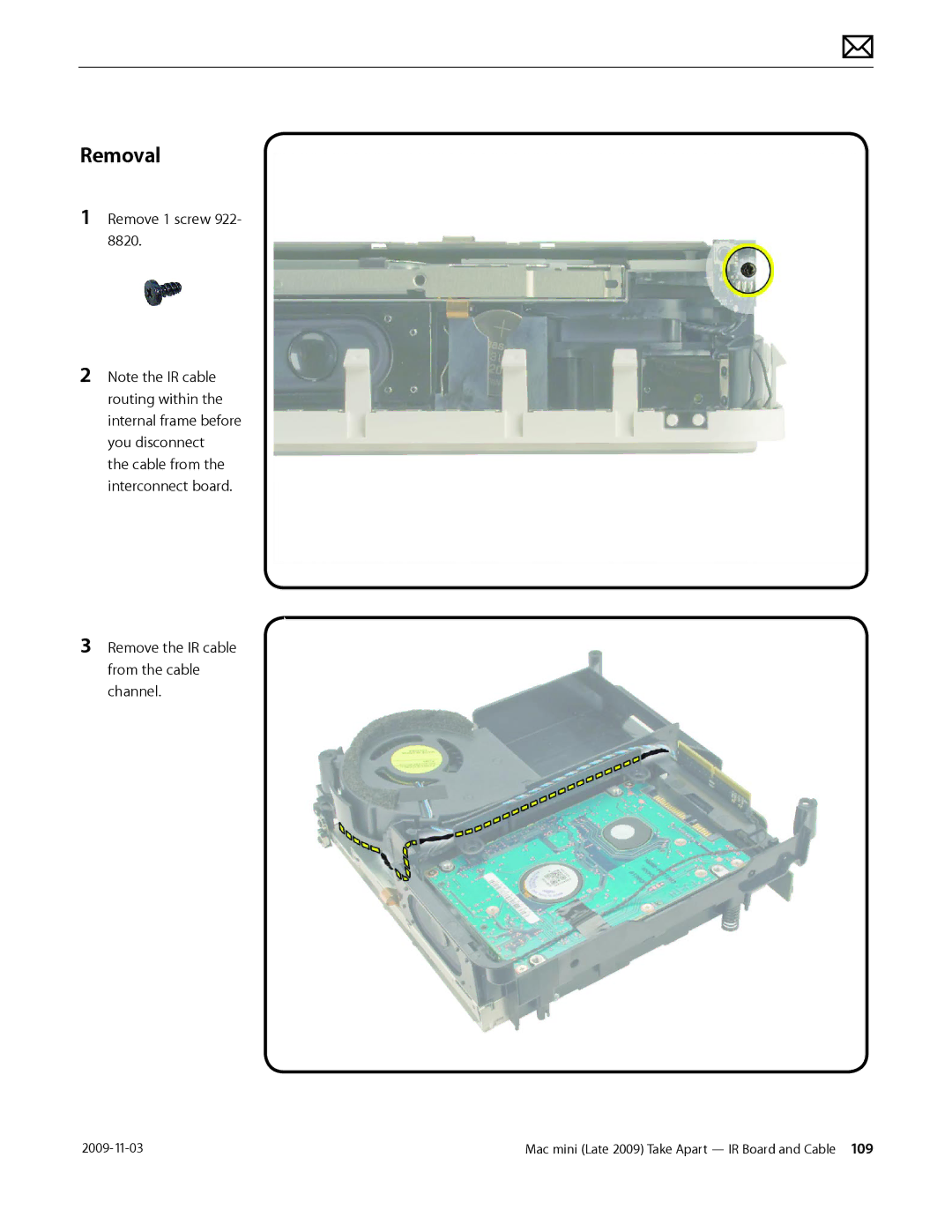 Apple LATE 2009 manual Removal 