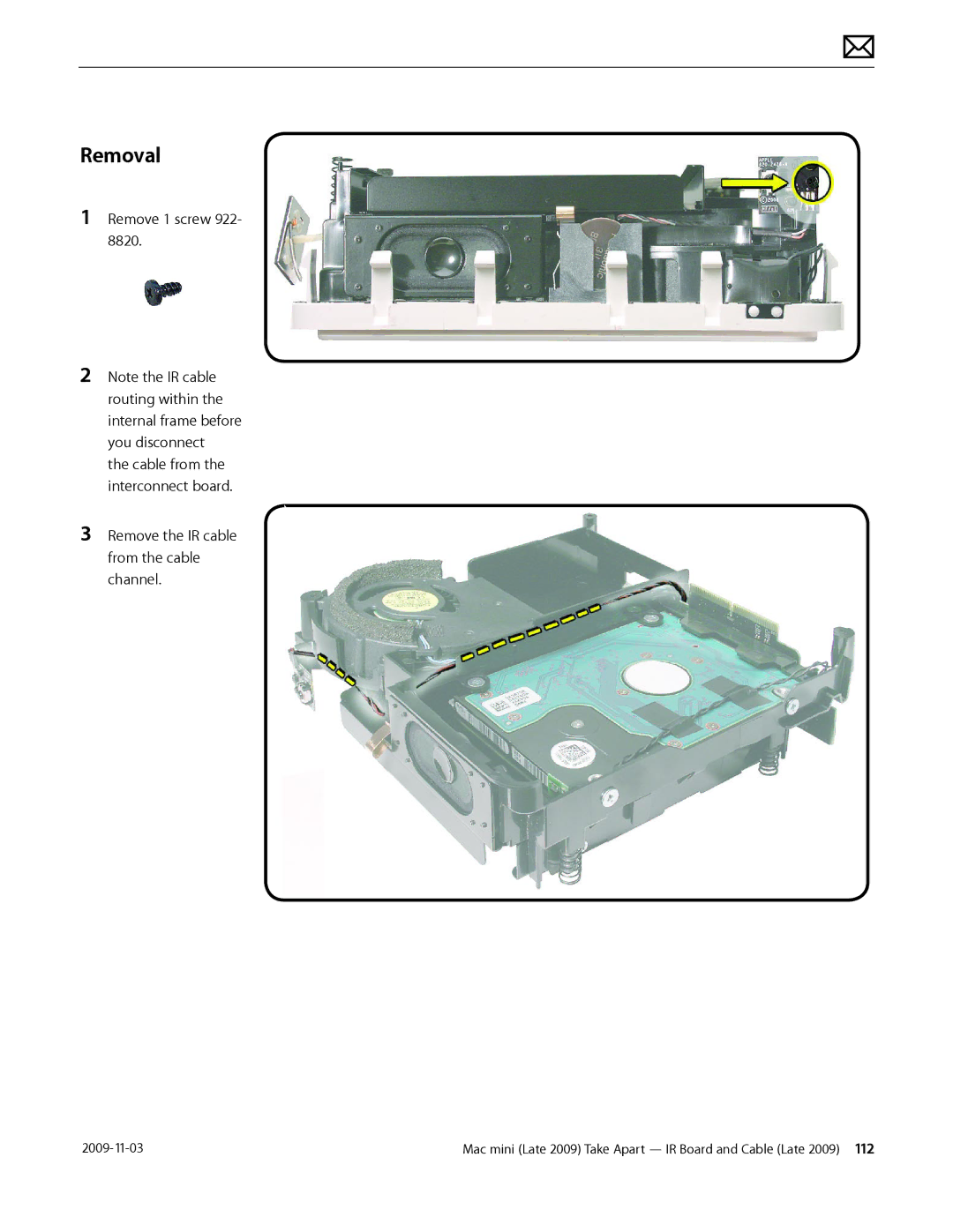 Apple LATE 2009 manual Removal 