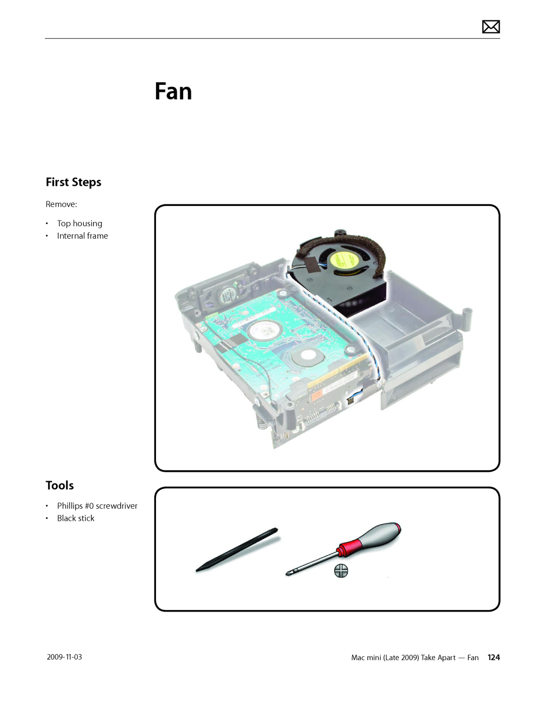 Apple LATE 2009 manual Fan, First Steps 