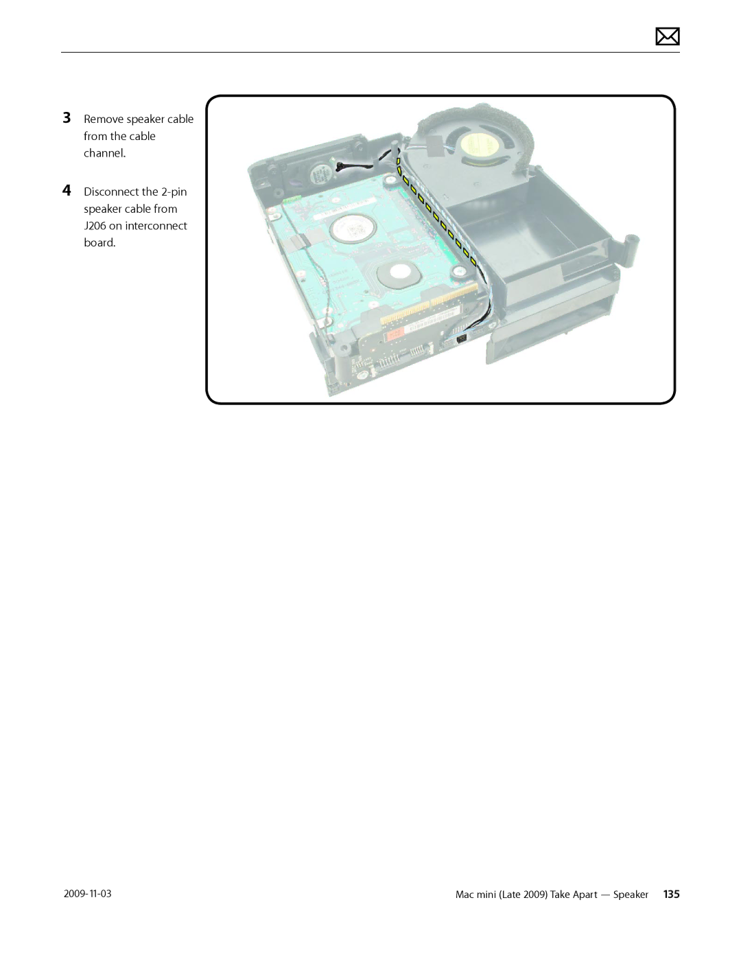 Apple LATE 2009 manual Mac mini Late 2009 Take Apart Speaker 