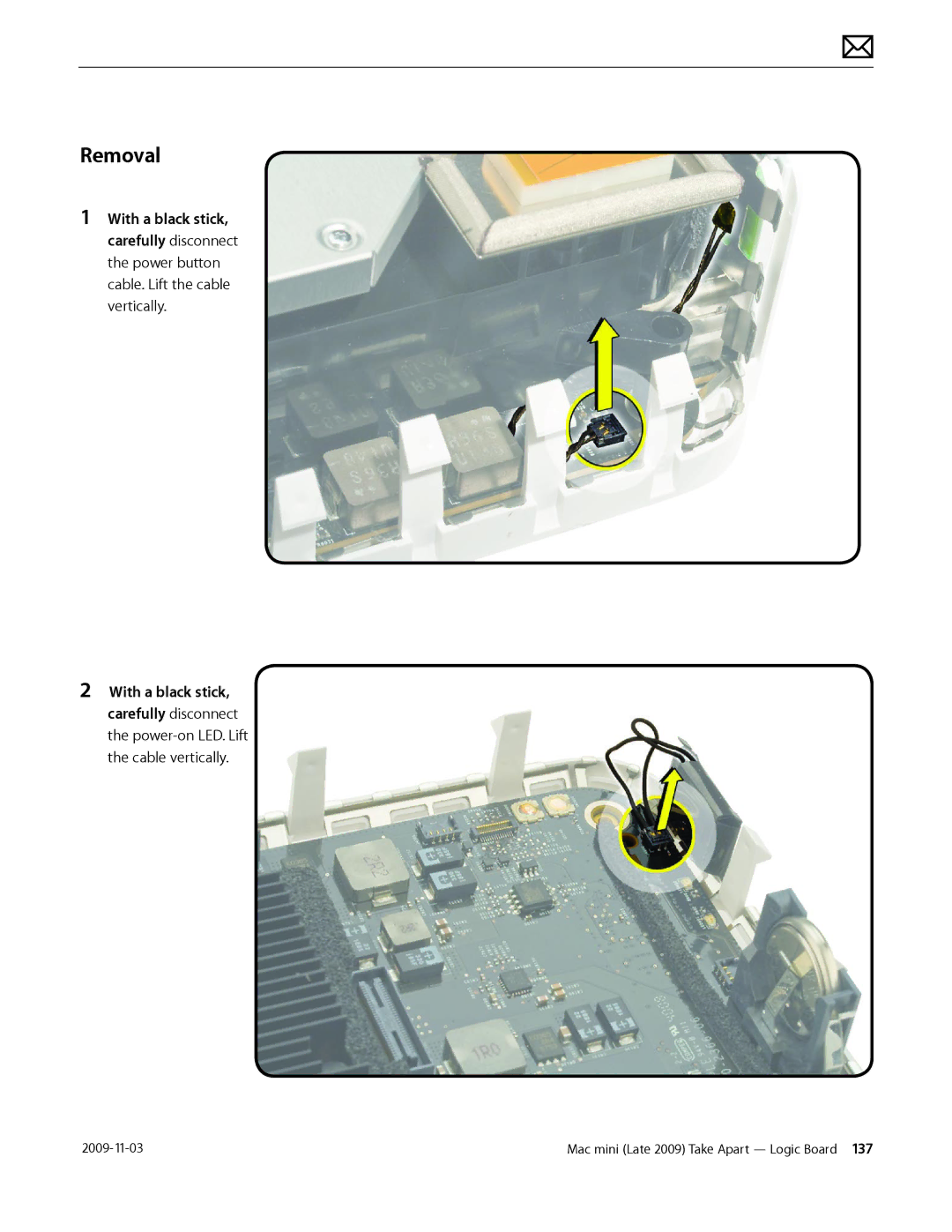 Apple LATE 2009 manual Removal 