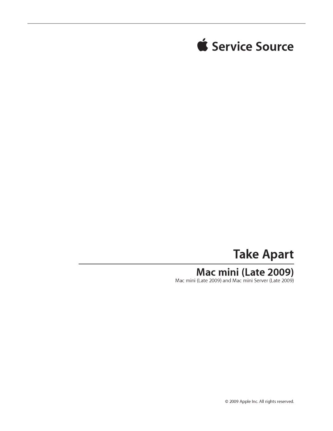 Apple LATE 2009 manual  Service Source Take Apart 