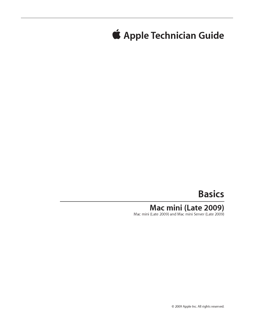 Apple LATE 2009 manual  Apple Technician Guide Basics 