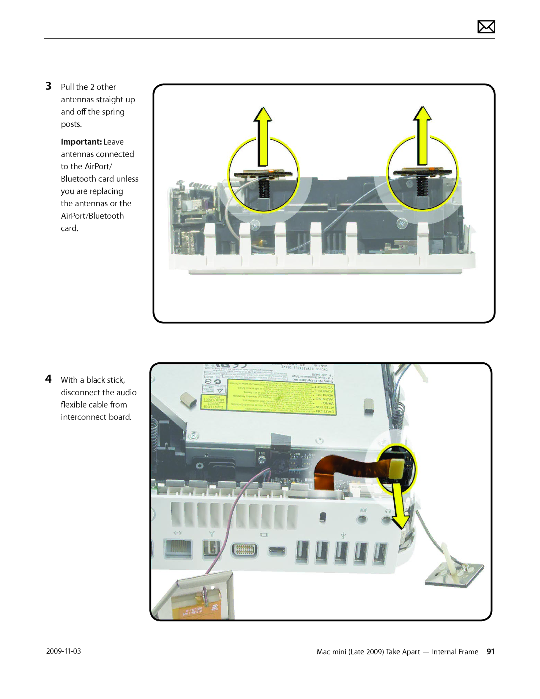 Apple LATE 2009 manual Mac mini Late 2009 Take Apart Internal Frame  