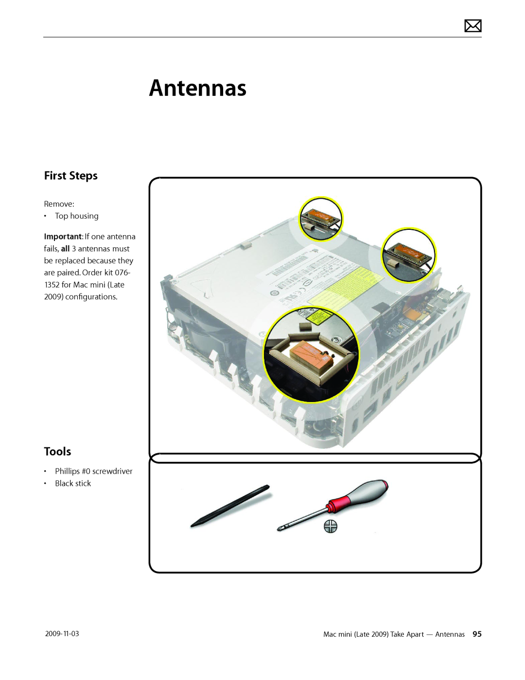 Apple LATE 2009 manual Antennas, First Steps 