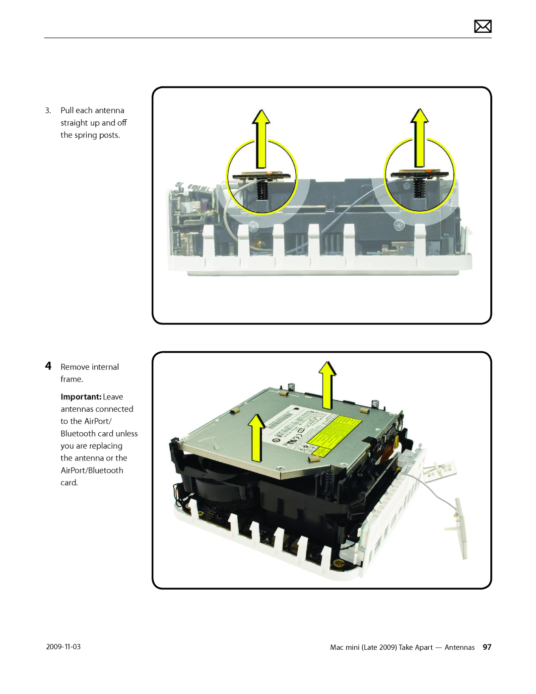 Apple LATE 2009 manual Mac mini Late 2009 Take Apart Antennas  