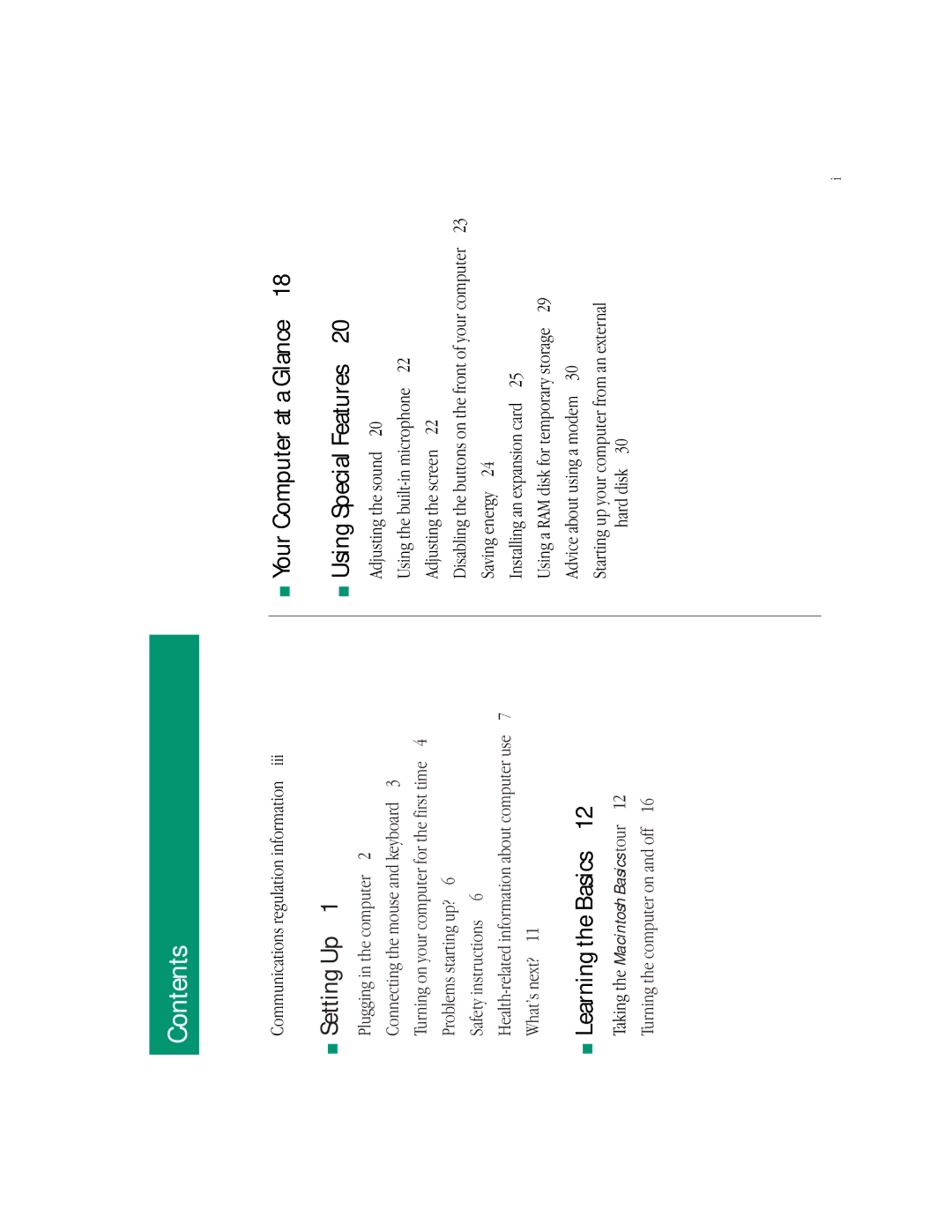 Apple LC 550 manual Contents 