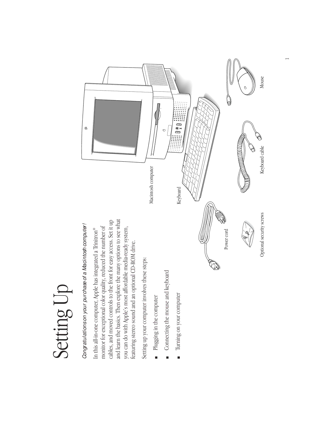 Apple LC 550 manual Setting Up 