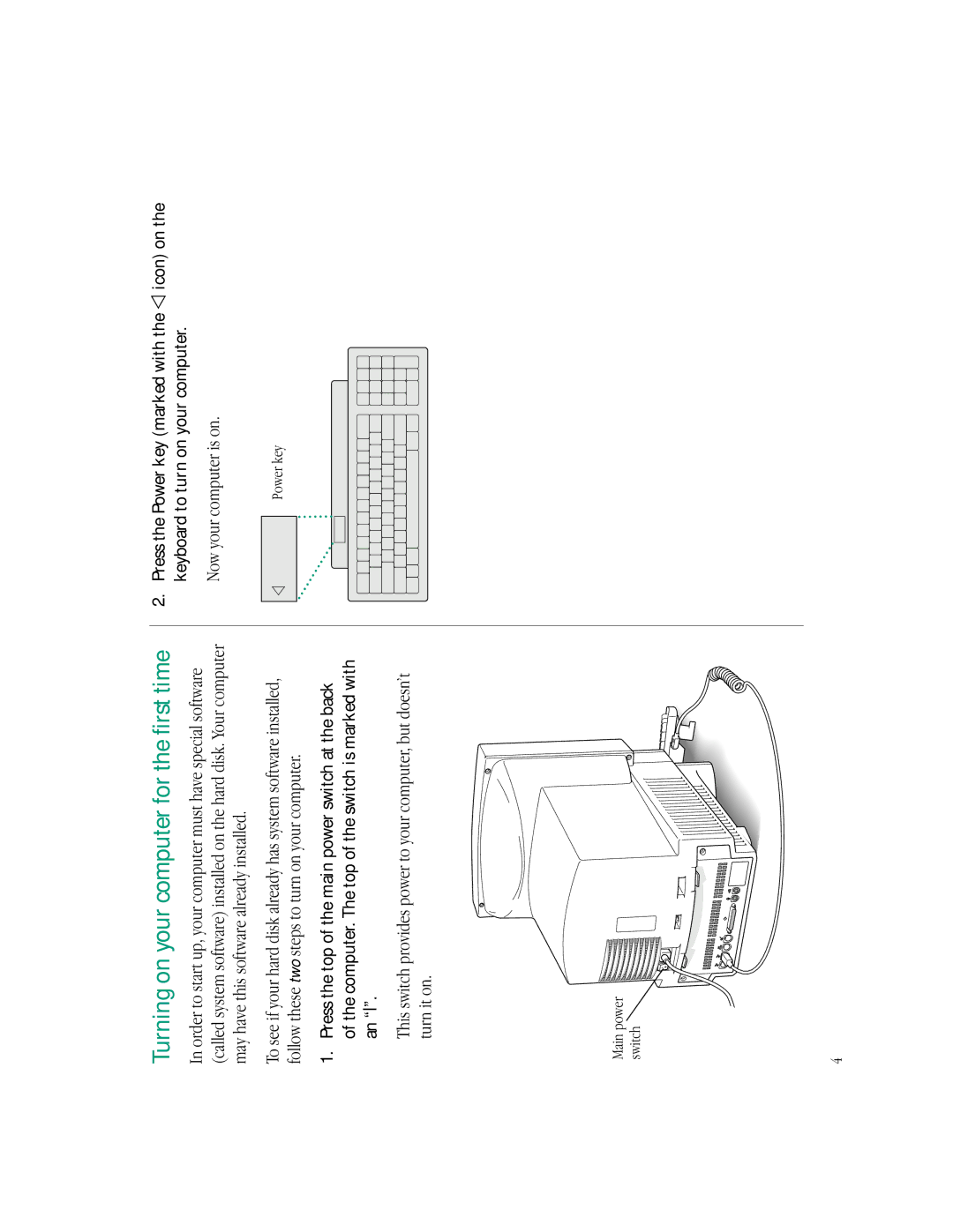 Apple LC 550 manual Turning on your computer for the first time 