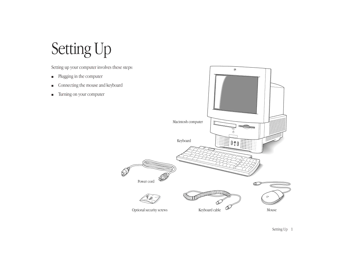 Apple LC 575 manual Setting Up 