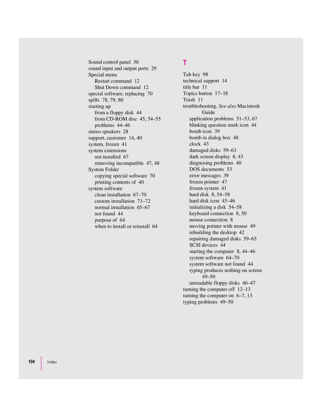 Apple LC 580 manual Index 