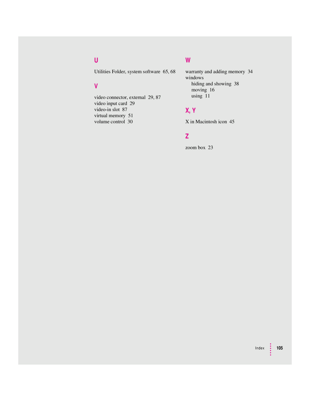 Apple LC 580 manual Index 