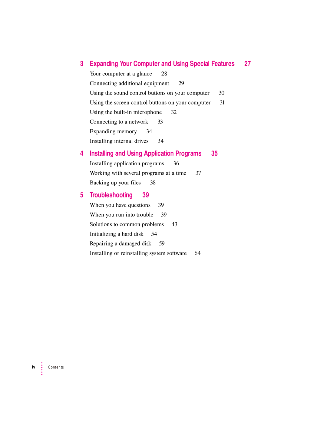 Apple LC 580 manual Troubleshooting, Expanding Your Computer and Using Special Features 