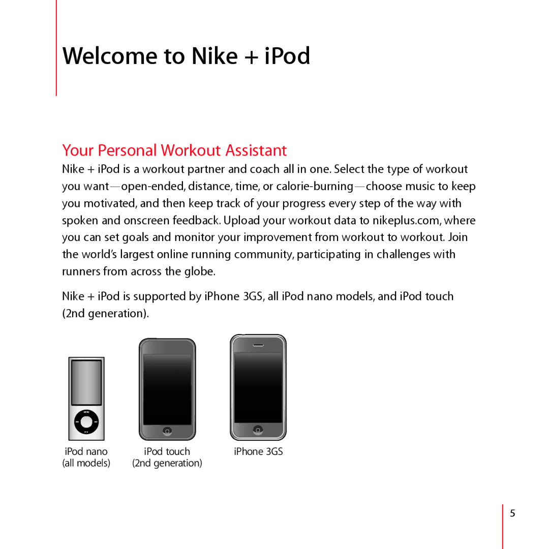 Apple LE034-4957-A manual Welcome to Nike + iPod, Your Personal Workout Assistant 