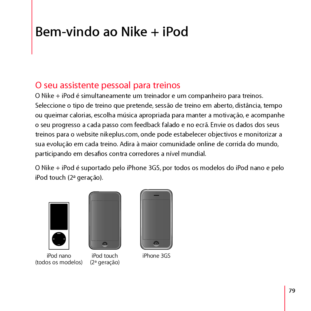 Apple LE034-4957-A manual Bem-vindo ao Nike + iPod, Seu assistente pessoal para treinos 