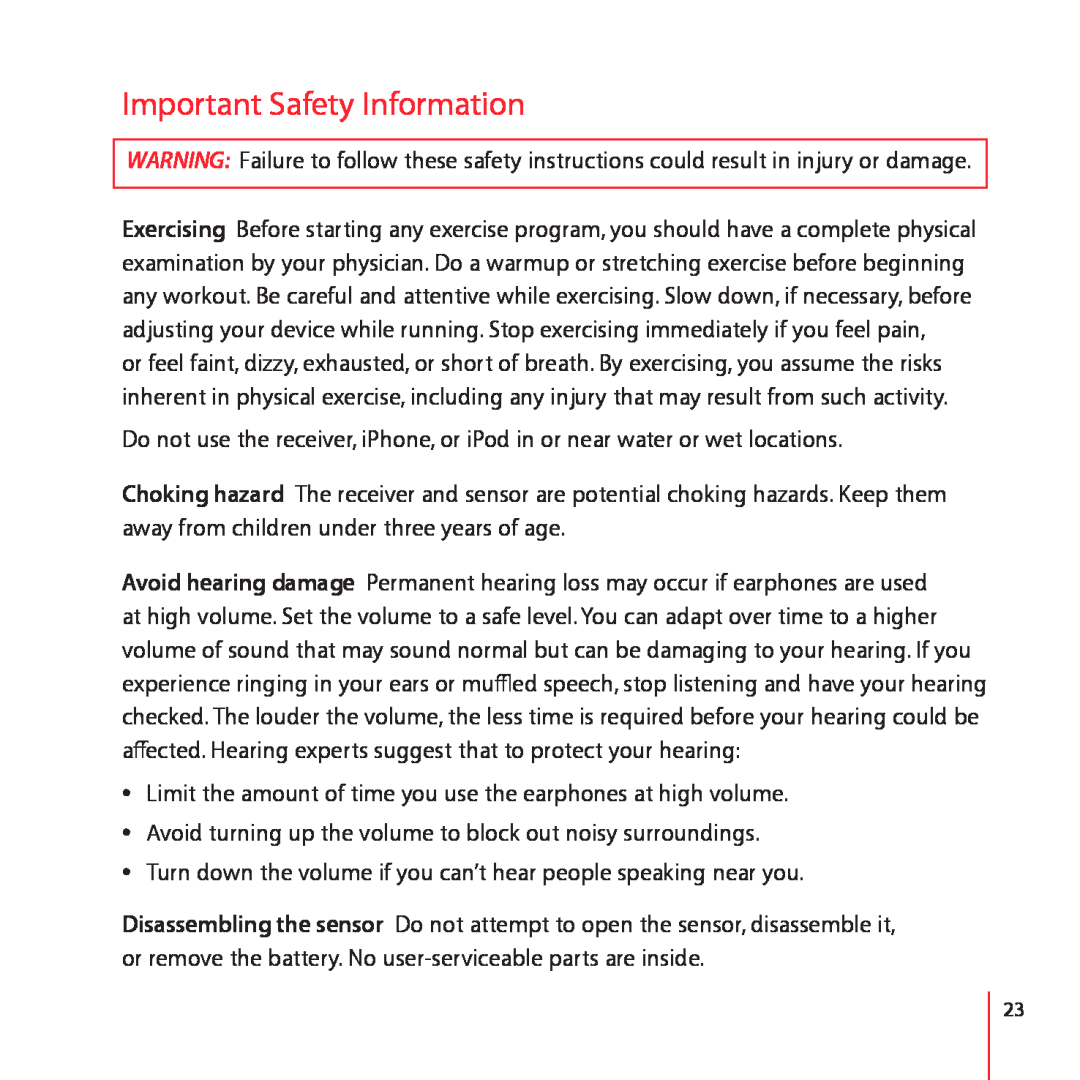 Apple LE034-4957-A manual Important Safety Information 