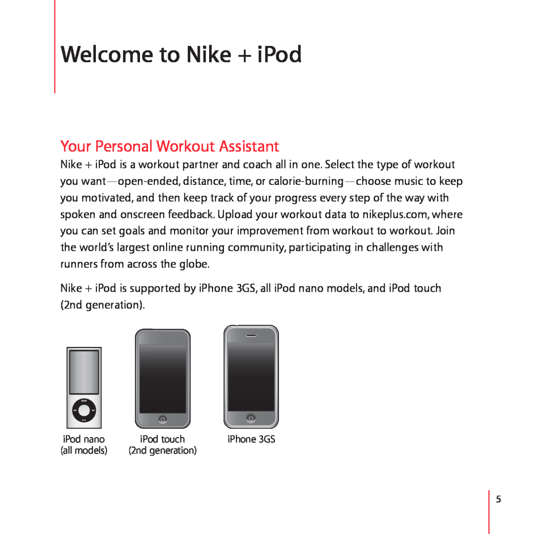 Apple LE034-4957-A manual Welcome to Nike + iPod, Your Personal Workout Assistant 