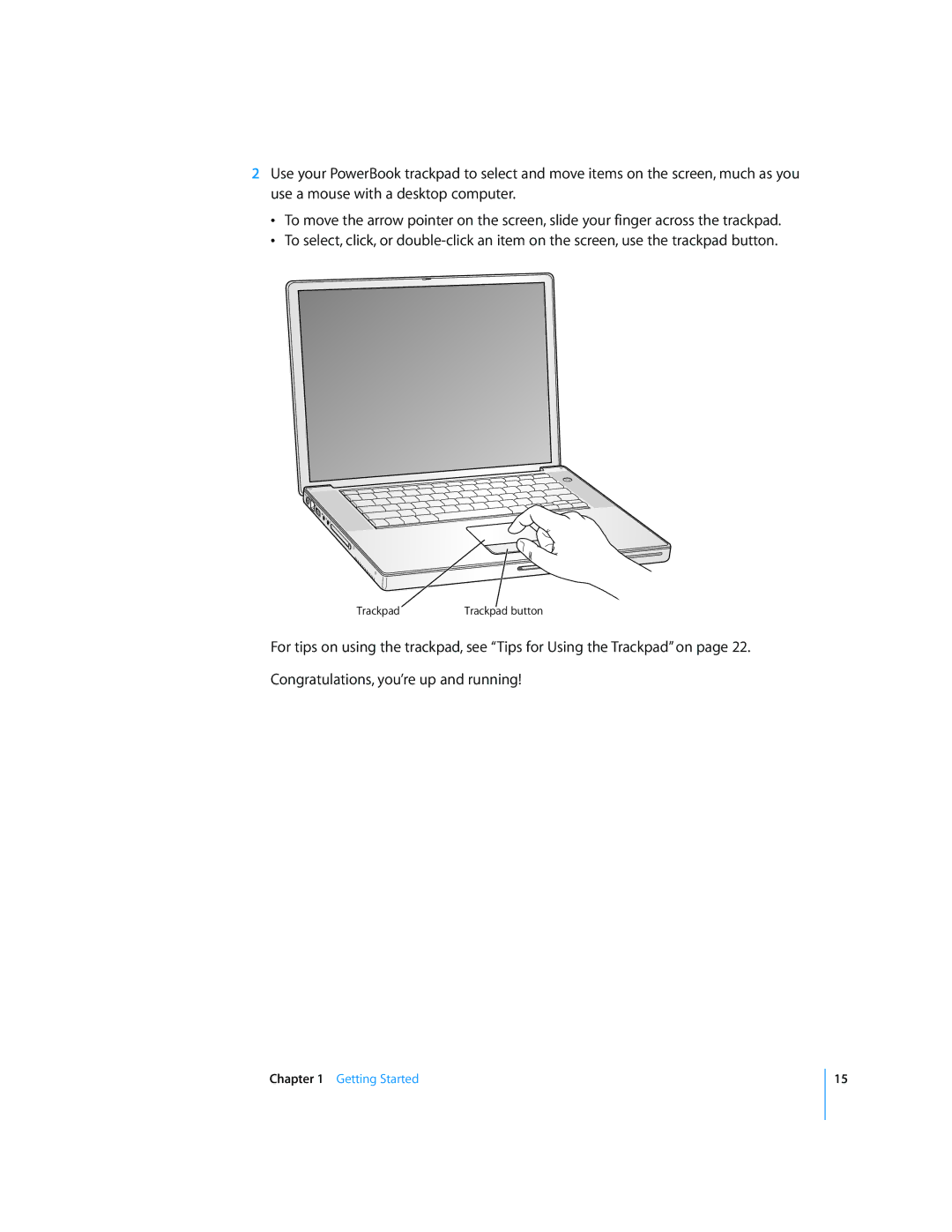 Apple LL2507 manual Trackpad button 