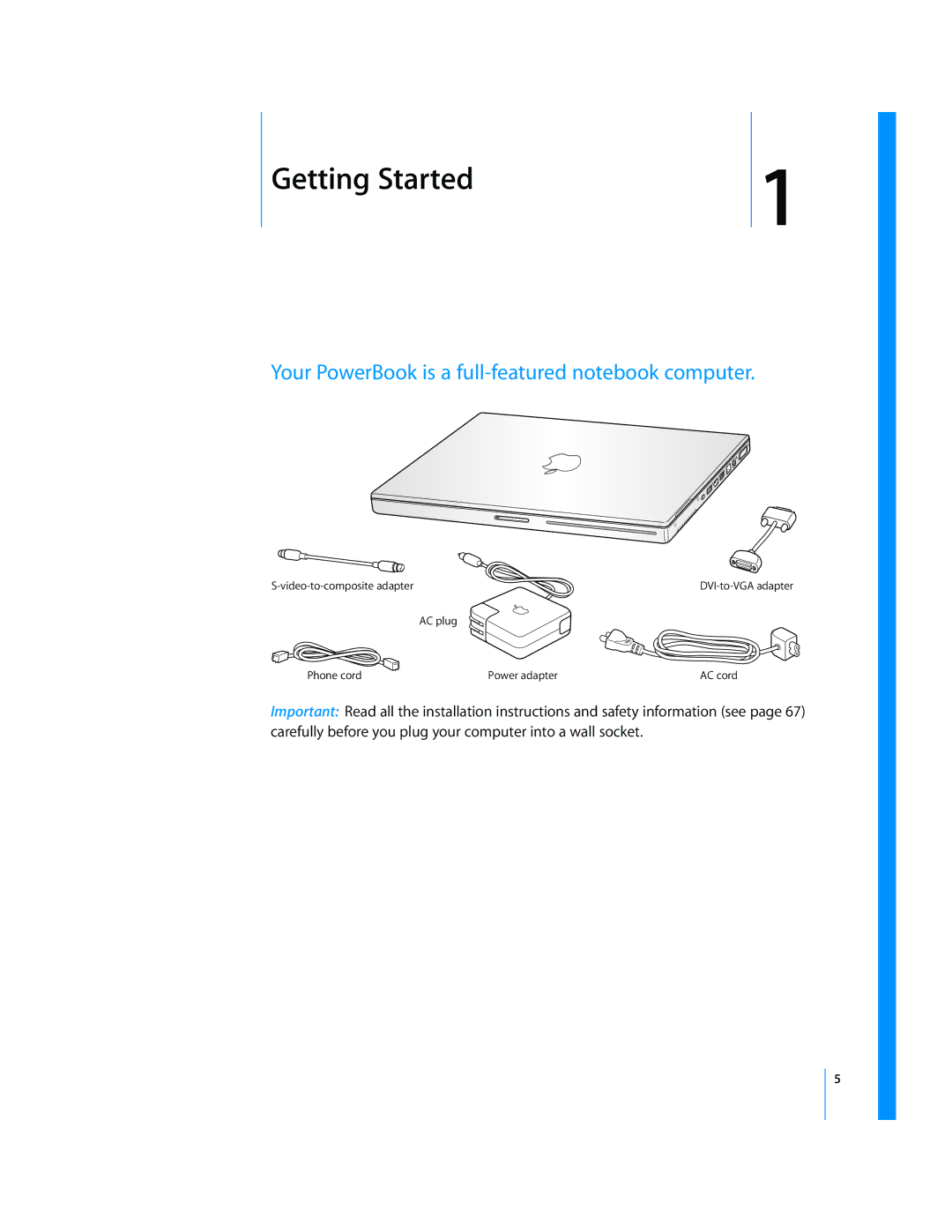 Apple LL2507 manual 1Getting Started, Your PowerBook is a full-featured notebook computer 