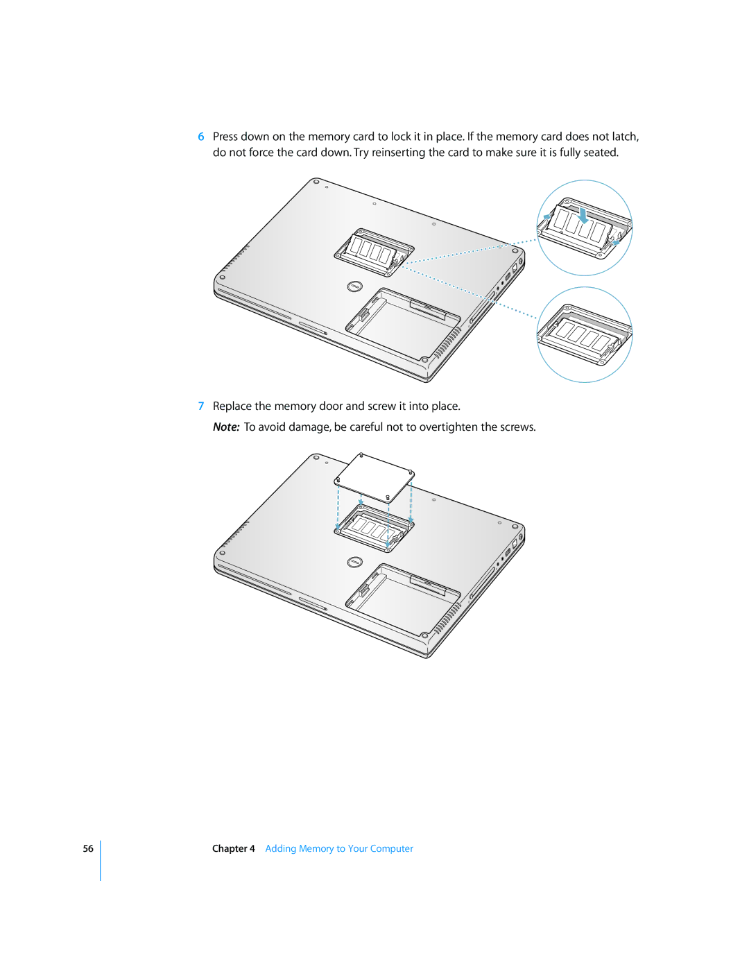 Apple LL2507 manual Replace the memory door and screw it into place 