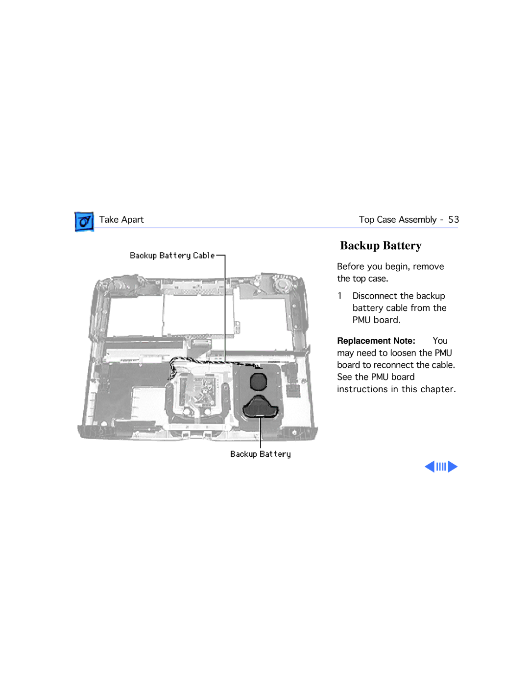 Apple M4753 manual Backup Battery 