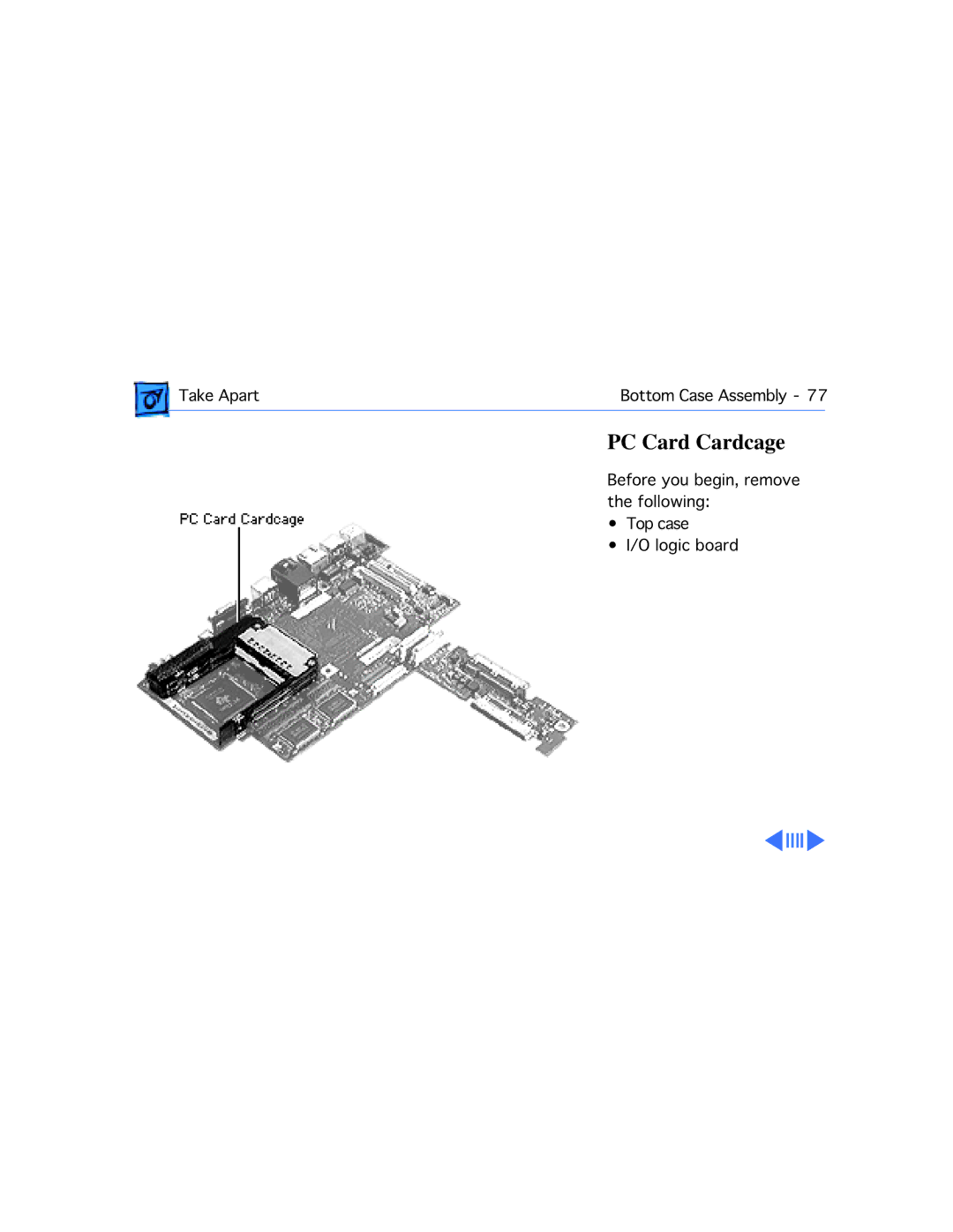 Apple M4753 manual PC Card Cardcage 