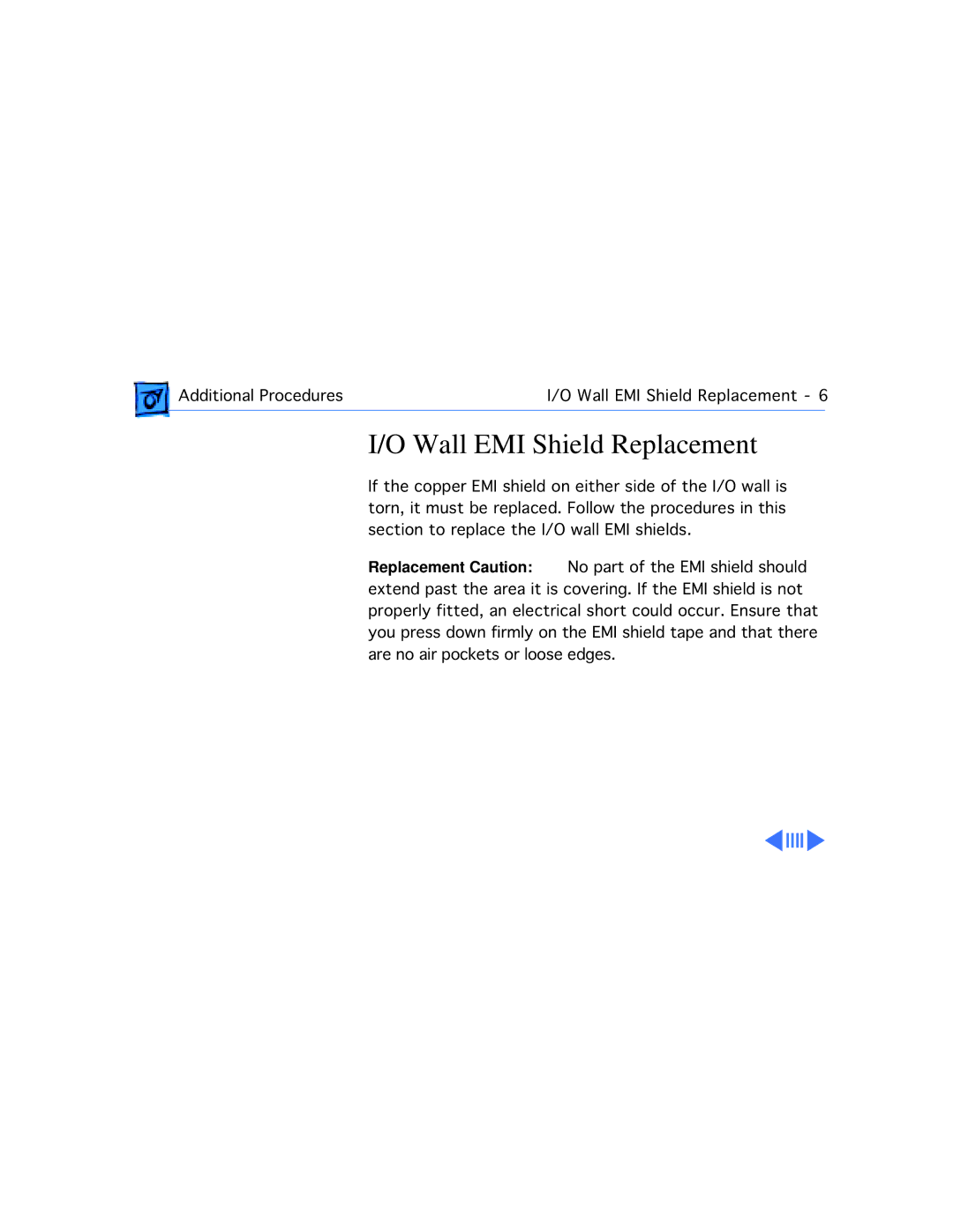 Apple M4753 manual Wall EMI Shield Replacement 