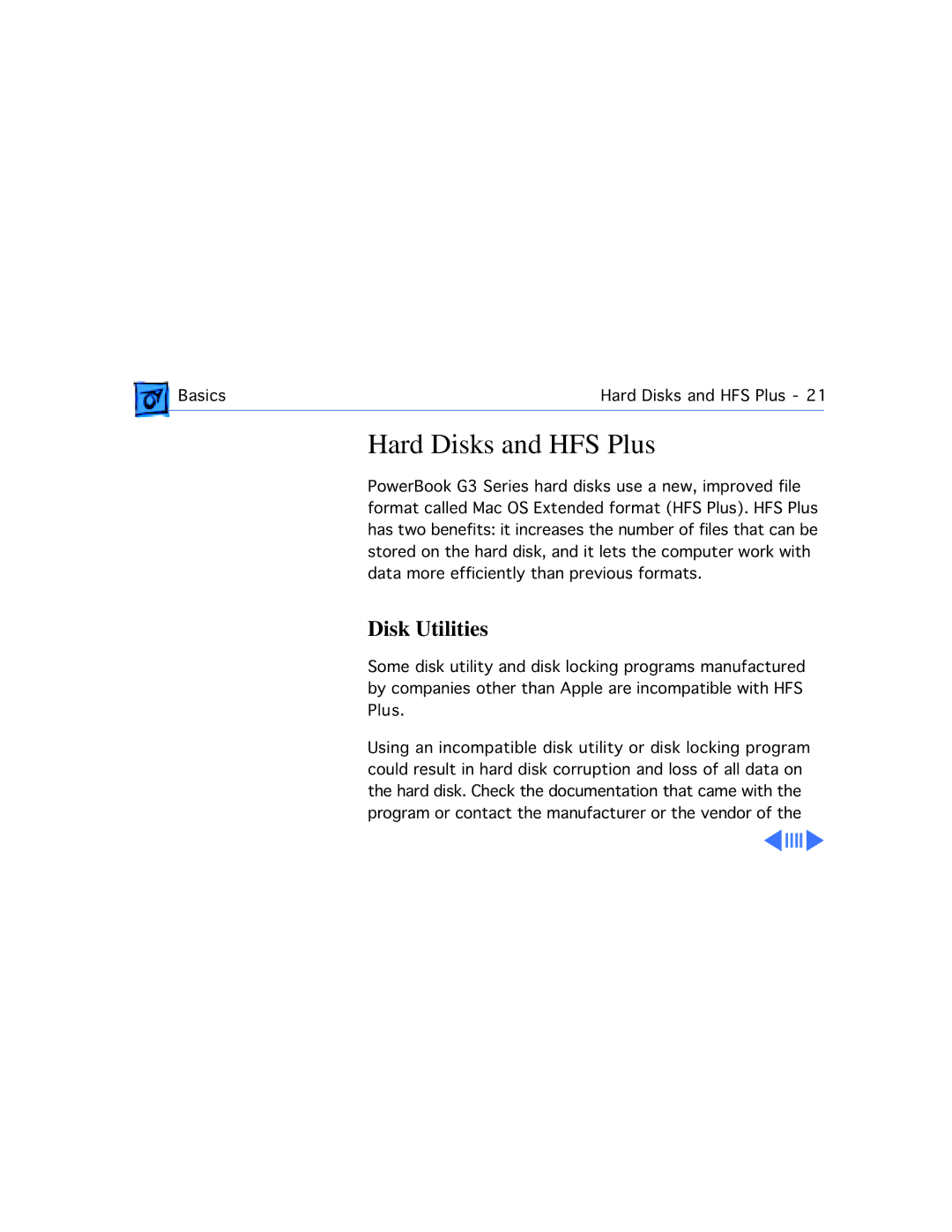 Apple M4753 manual Hard Disks and HFS Plus, Disk Utilities 