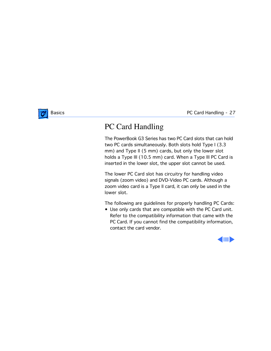 Apple M4753 manual PC Card Handling 