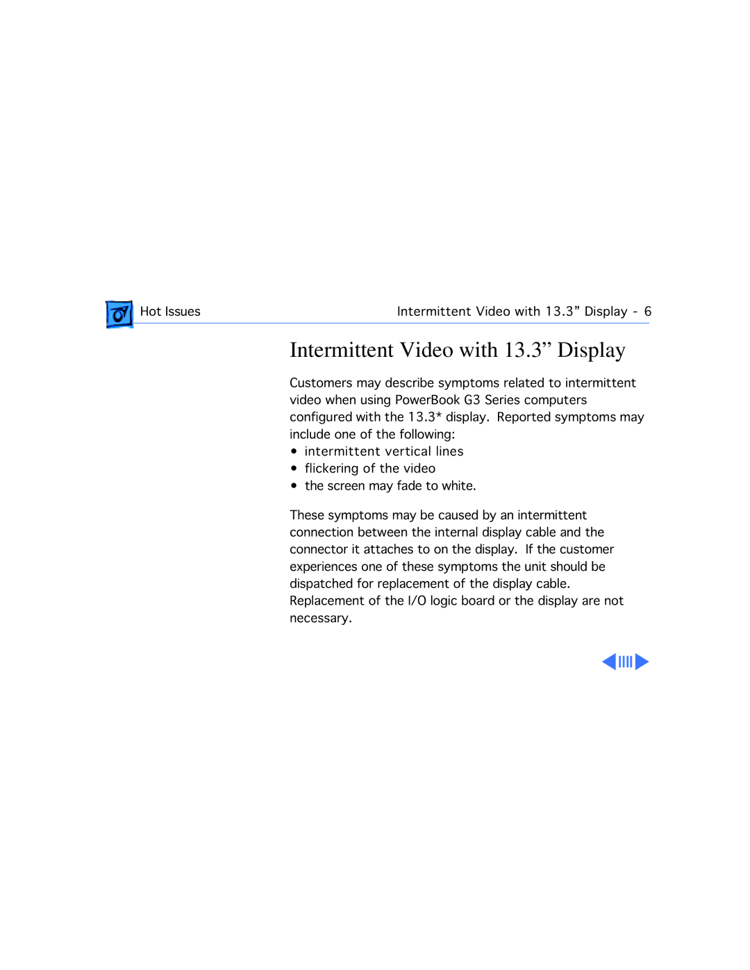 Apple M4753 manual Intermittent Video with 13.3 Display 