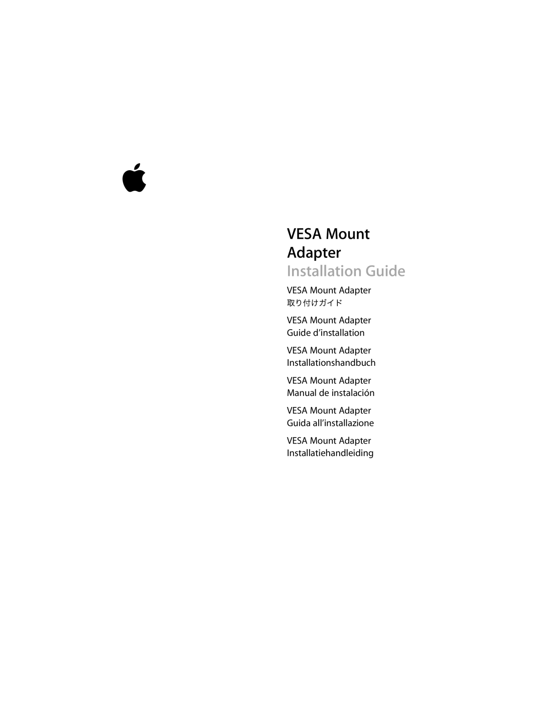 Apple M9649G/A manual Installation Guide 